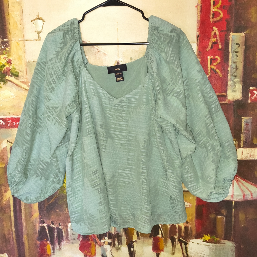 Rain Textured Teal Blouse